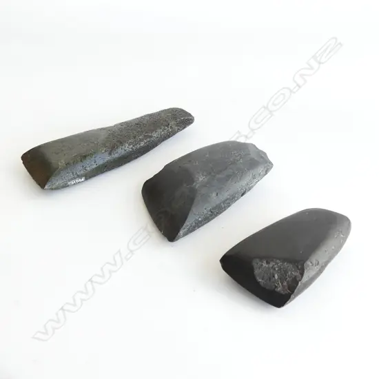 Three Māori pre-European stone toki,